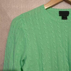 650cad J.Crew Collection pure ITALIAN CASHMERE Fisherman Sweater Cable Rib knit